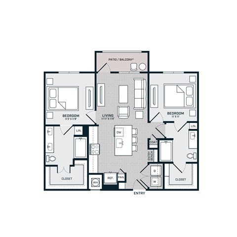 B1 Floor Plan at The Bridge at McKinney, McKinney, TX 75069